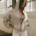 Women's Hooded Cardigan Sweatshirt Casual Sports Jacket Polyester Autumn Winter Fashion Top_ecoleips.com