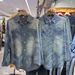 Women's European Style Rhinestone Jacquard Denim Shirt Heavy Duty Loose Fit Long Sleeve Fashionable Top for Spring Autumn_ecoleips.com