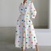 Women's Clothing New Commuting Fashion Collar Long Sleeves Elastic Waist Large Swing Dress_ecoleips.com