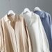 Women's Clothing Spring And Autumn Fashion Oversized Zen-Inspired Shirt – Long Sleeve Relaxed Blouse With Polo Collar (3 Minimalist Colors, S-2XL)_ecoleips.com