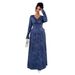 Women's Clothing Plus Size Clothes "Elegant V-Neck High Waisted Maxi Dress – A-Line Pleated Long Sleeve Dress For Women, Spring & Autumn Staple"_ecoleips.com