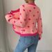 European American Cross-border Autumn And Winter Women's New Loose-fitting Cute Heart-patterned Knitted Cardigan_ecoleips.com