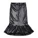 L8032 Women's Fashion Zipper Bodycon Leather Mermaid Midi Skirt_ecoleips.com