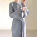 Elegant Midi Dress With Flared Sleeves & Pleated Detail, Women’S Long Sleeve Maxi Dress, Minimalist Aesthetic, Fall Fashion, Casual To Formal Wear_ecoleips.com