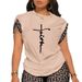 Summer Women's Short Sleeve Round Neck Temperament Digital Print Suit Clothing For Ladies_ecoleips.com
