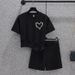 Women's Clothing Casual Shorts Suit Women Summer Round Neck Sports Love Diamond Student Large Size Women's Clothing_ecoleips.com