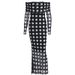 Women's New Arrival Fashion Sexy Off Shoulder Long Sleeve Sheer Mesh Polka Dot Slim Fitted Elegant Casual Cocktail Dress_ecoleips.com