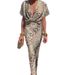 Women's Clothing Slim Fit Printed Dress V Neck Mid Waist Sexy Fashion Spring Thin Summer Lanon Effortless Style, All-Day Comfort_ecoleips.com