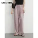 CHIC VEN Korean Women Pants High Waisted Loose Solid Textured Elastic Waist Wide Leg Casual Trousers For Woman Sport Summer 2026_ecoleips.com