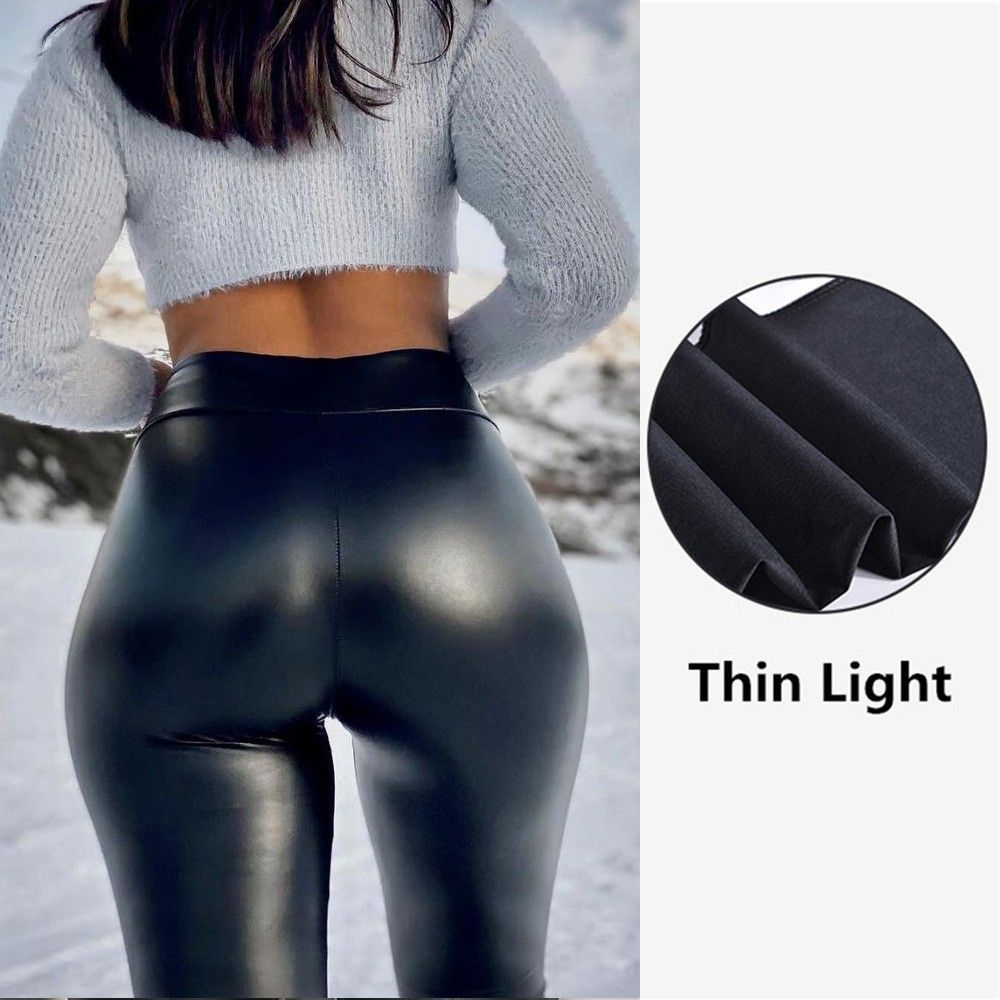 Women’s Clothing PU Leather Pants For Women Plus Size High Waisted Leggings For Women Outer Wear Elastic Leggings_ecoleips.com