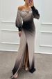 Women's Clothing Style Contrast Color Rendering Dress Autumn Women's High End Slim Waist Long Sleeve Dress Women_ecoleips.com