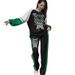 Color-Block Oversized Sweatsuit Set Long Sleeve round Neck Crystal Hoodie Jogger Pants Women's Comfortable Streetwear XL XXL_ecoleips.com