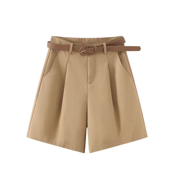 Women's High Waist Loose Fitting Cargo Shorts Style Solid Color Slimming Wide Leg Pants Versatile Summer_ecoleips.com
