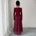 Diyun European And American Evening Style Elegant Sleeve Long Dress Women's Clothing 2025 Autumn Winter_ecoleips.com
