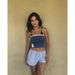 Women's Clothing Niche Striped Design Elastic Lace Casual Shorts For Women Loose Slim All Match Shorts_ecoleips.com