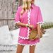 DiYun Foreign Trade Women's Clothing 2024 Spring/Summer Casual Vacation Style Solid Color Lace Shirt_ecoleips.com