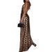 Women's Clothing Sexy V Neck Backless Leopard Print Halter Neck Lace Up Hot Girl Long Dress_ecoleips.com
