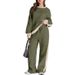 Women's Color Blocked Casual Sportswear Set Loose Fit Wide Leg Pants Two Piece Outfit Autumn Arrival_ecoleips.com