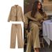 Women's Clothing Autumn Long Sleeved Top And Wide Leg Pants Set Temperament Enhancement_ecoleips.com