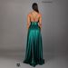Sexy V-Neck Satin Slip Dress – Elegant Evening Gown With High Waist & Side Slit (S-XL, Polyester, Deep V-Cut, A-Line, Party & Cocktail Dress)_ecoleips.com