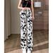 Slim Fit Straight Leg Trousers American Style Digital Print Sporty Casual Summer Trousers for Men And Women Couple Style_ecoleips.com