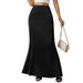 Women's Satin Midi Skirt A-Line Casual Style Mid-Calf Length For Spring Summer Regular Size_ecoleips.com