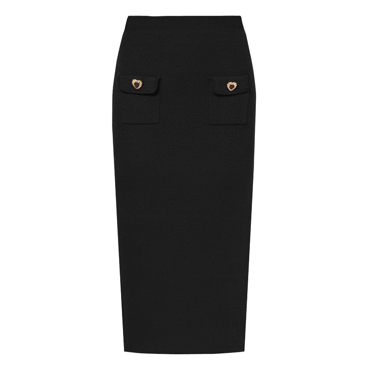High Quality Fashion Luxury Women O-Neck Zipper Cardigan Outerwear + Bodycon Pencil Skirt Two-Piece Knit Suits Heavyweight Viscose Blend Gold Accents_ecoleips.com