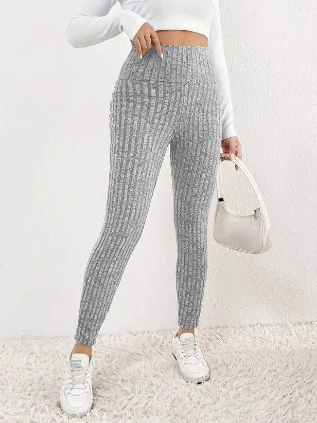 Women's Solid Color Mid Waist Slim Fit Leggings Autumn/Winter Warm Cold Proof Casual Sports Yoga Bare Legs_ecoleips.com