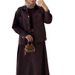 Women's Long Sleeve A-Line Dress - Stretchy Polyester High Waist Maxi Dress With Scarf Collar (XS-XXXL, Black & Coffee)_ecoleips.com