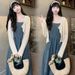 Summer New Thin Denim Strap For + Sunscreen Cardigan 2-Piece Set Pregnant Women Dress_ecoleips.com