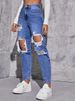 Women's Jeans 2026 New European And American Trend Washed Ripped High-Waisted Straight-Leg Pants_ecoleips.com