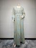 Verve AB411 Cuff Gathered Cardigan Set Dubai Elegant Long Dress Women's Fashion_ecoleips.com