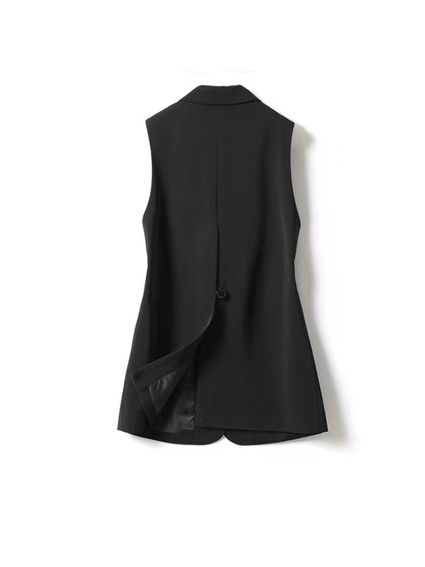 Women's Clothing sleeveless suit vest women's loose coat new high-end waistcoat vest _ecoleips.com