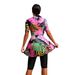Muslim Swimsuit Women's Floral Chain Bikini Top Quick Dry Short Sleeve Swimming Suit Beachwear Sexy Tight High Elasticity_ecoleips.com