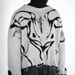 Women's Autumn Winter Y2K Textured Dark Gothic Style Loose Trendy Round Neck Sweater Jacquard_ecoleips.com