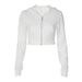 Women's Slim Fit Hooded Cardigan Zip Up Long Sleeve Cropped Top Fashion Autumn_ecoleips.com