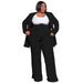 Women's Clothing Plus Size Fashion Temperament Professional Leisure Long Sleeved Trousers Tie Two Piece Suit_ecoleips.com