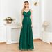 Women's Clothing V Neck Sequined A Line Evening Dress For Women Style Halter Neck Bridesmaids Parties Weddings_ecoleips.com