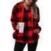 Unisex Plush Fleece Hoodie With Checkered Pattern - Cozy Long Sleeve Pullover With Kangaroo Pocket, Oversized Streetwear Outerwear For Men & Women_ecoleips.com