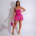 TW463 Fashion Sexy Hot Girl Casual Vintage Print Strap Dress Patchwork Puff Skirt Foreign Trade Source_ecoleips.com