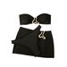Women's Sexy Strapless Bikini Set Metallic Accent 3-Piece Sporty And Stylish Swimwear with Cover-Up_ecoleips.com