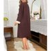 Aria Basics Aria Basics European American Style Color-Block Cardigan Nightdress For Women, Autumn And Winter New High-End V-Neck Striped Loose_ecoleips.com