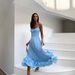 2023 Spring/Summer European American Cross-Border Women's Fashion New Style Strapless A-Line Dress With Large Hem And_ecoleips.com