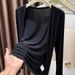 DiYun European And American Casual Vacation Versatile Solid Color Jacket T-Shirt Women's Clothing 2025_ecoleips.com
