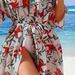 Women's Clothing "Chiffon Beach Cover-Up – Flowy Printed Bikini Wrap With Sheer Sleeves & Side Ties"_ecoleips.com