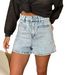 Denim High-waisted Embroidered Hot Shorts, Sexy Denim Shorts For Women_ecoleips.com