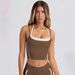 New Cross-border Set: Halter Neck, Contrasting Color Tank Top High-waisted Shorts, Sporty Casual Two-piece Set,_ecoleips.com