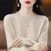 Women's Clothing Round Neck Knit Sweater - Solid Color Long Sleeve Pullover For Autumn & Winter_ecoleips.com