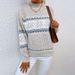 Cross-Border Foreign Trade Women's Knitted Autumn Winter New European American Christmas Pullover Half Turtleneck_ecoleips.com