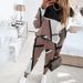 Women's Clothing 2024 new two piece set contrast color printing long sleeved round neck casual fashion suit_ecoleips.com